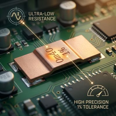 Application reference showing 2512 Size 0.001Ω (1m Ohm) 6W Metal Shunt Chip Resistor in power supply and motor control circuits