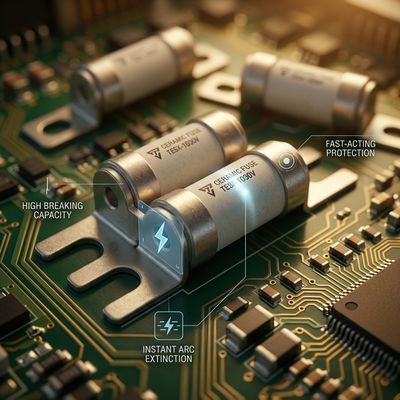 Application scene showing 100A Power Fuses 18×45mm Overcurrent Protection Fuse in electrical circuit implementation