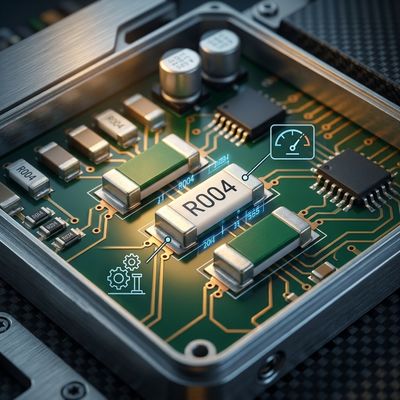 Application reference showing High Precision 50mΩ Resistor MnCu 0603 Chip Resistor 0.5W in current sensing circuit