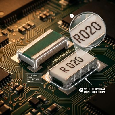 Application reference diagram showing 3W Wide Terminal Resistor 20mΩ High Power Surface Mount Resistor in circuit implementation