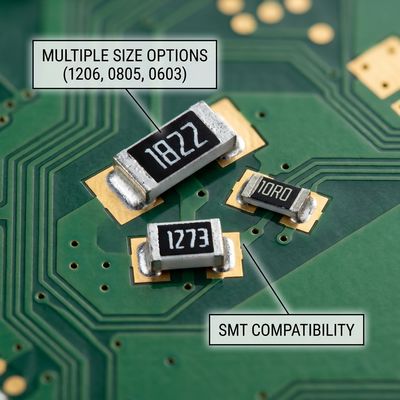 CRH1206FR250P05Z 1206 Chip Resistor application reference showing 0.25Ω 0.5W High Power Thick Film resistor in circuit board implementation