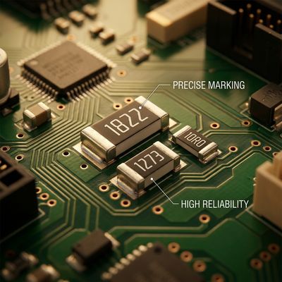 Application reference showing CRH1206F806RP05Z 1206 Chip Resistor with 806Ω resistance, 0.5W power rating and ±1% tolerance in circuit board implementation